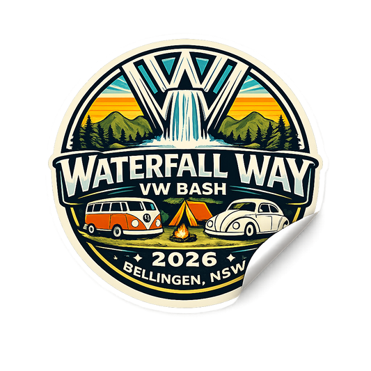 Waterfall Way VW Bash 2026 – Official Round Event Sticker