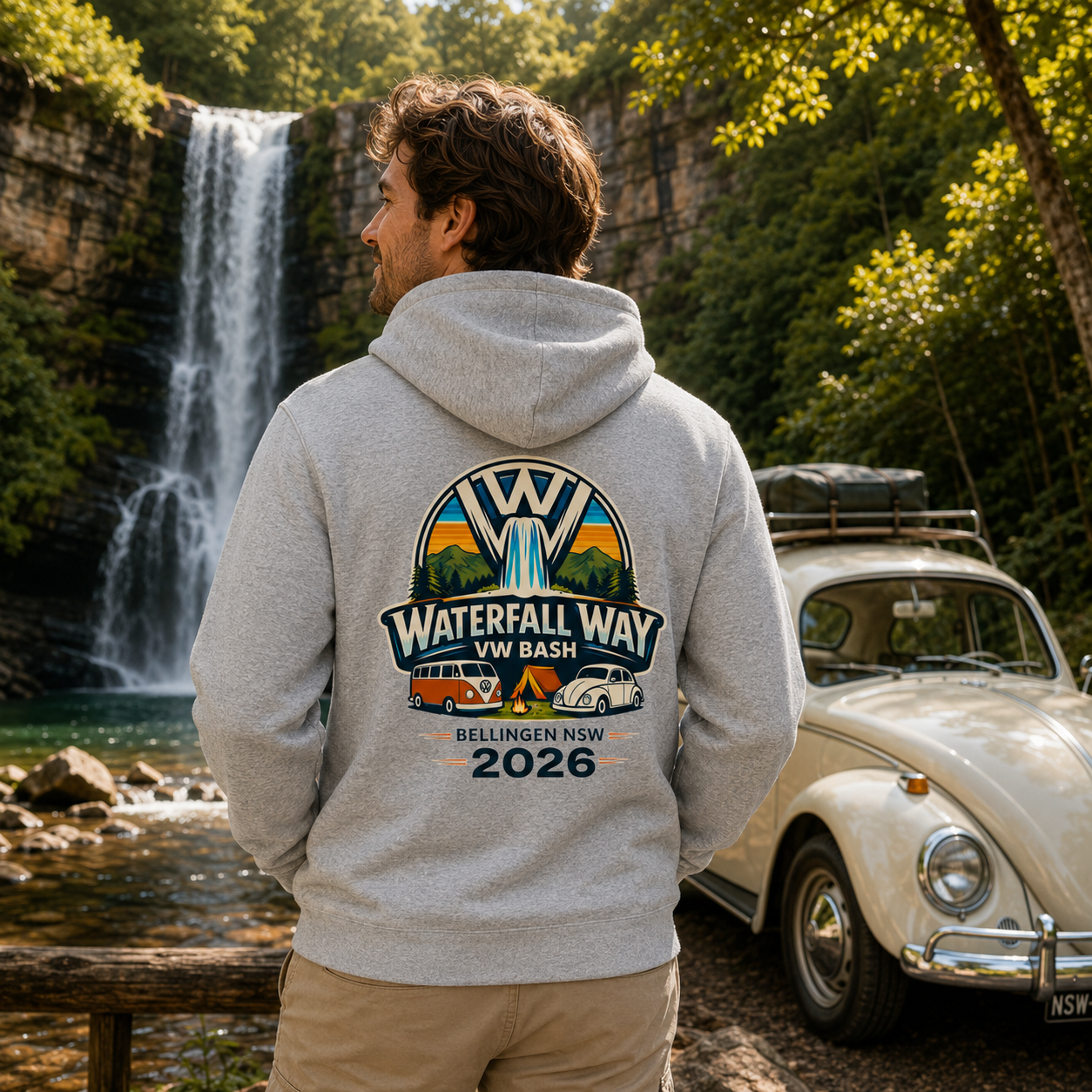 Waterfall Way VW Bash 2026 – Classic Fleece Hoodie
