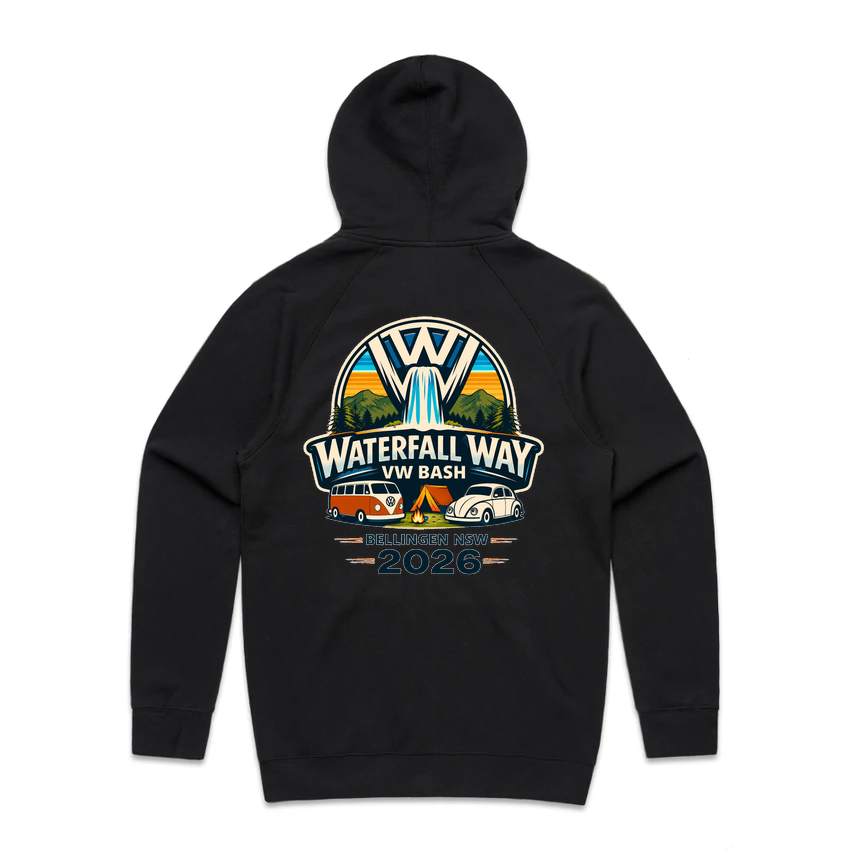 Waterfall Way VW Bash 2026 – Classic Zip Up Fleece Hoodie