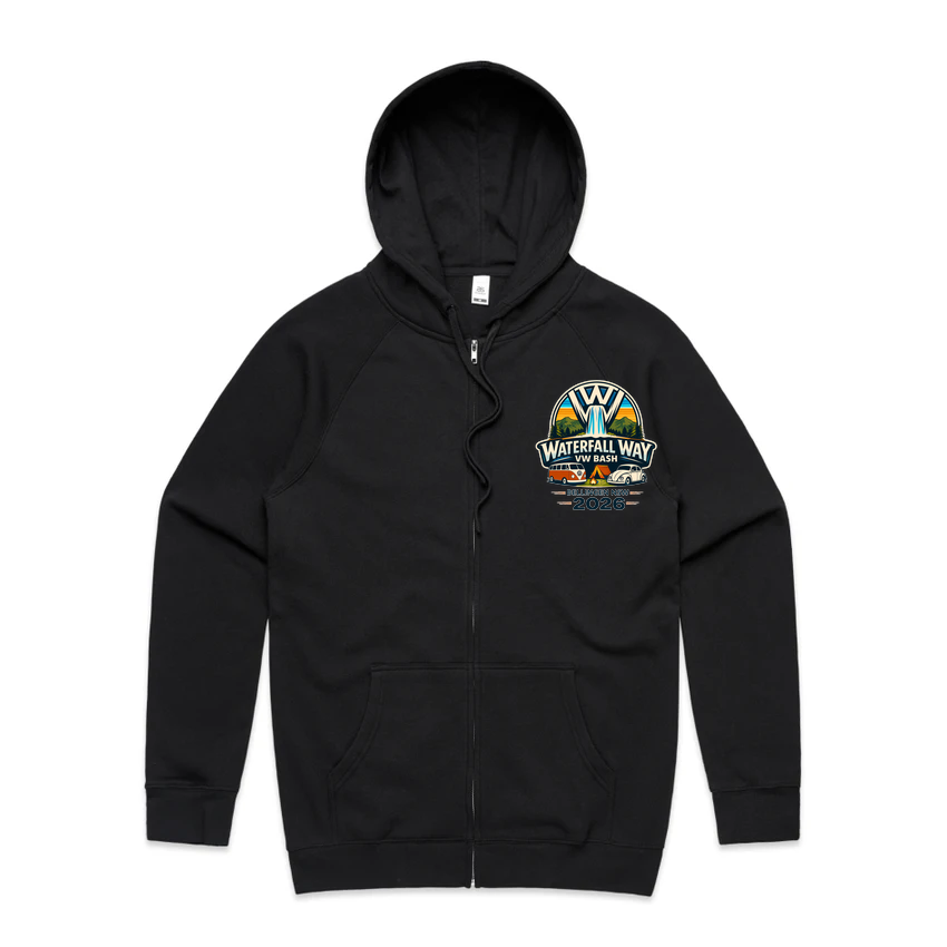 Waterfall Way VW Bash 2026 – Classic Zip Up Fleece Hoodie