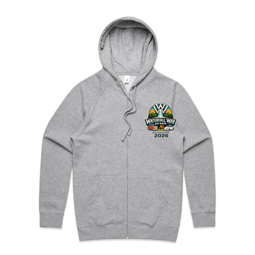Waterfall Way VW Bash 2026 – Classic Zip Up Fleece Hoodie