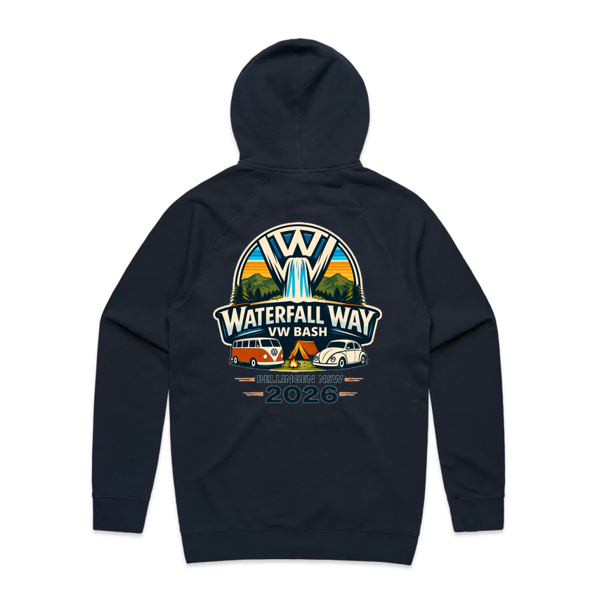 Waterfall Way VW Bash 2026 – Classic Zip Up Fleece Hoodie