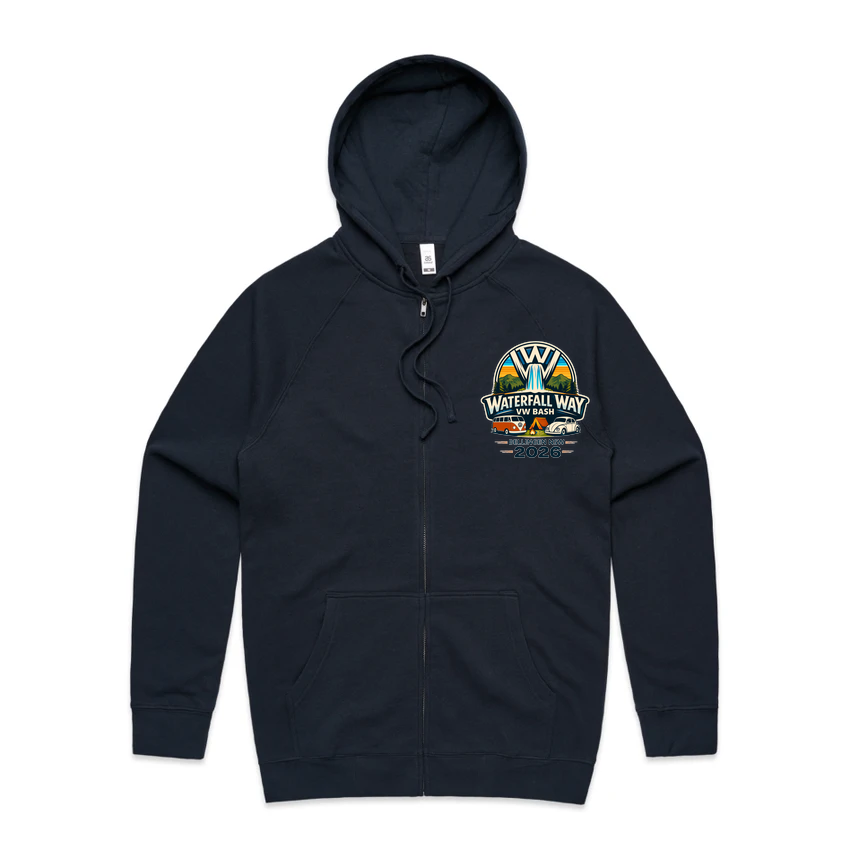 Waterfall Way VW Bash 2026 – Classic Zip Up Fleece Hoodie